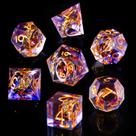Conjunto de dados poliédricos FTNNGIME Ring DND para D&D RPG Purple