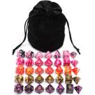 Conjunto de dados poliédricos IvyFieldDice sortido em 5 cores com bolsa