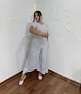 Conjunto de Dança Plus Size Bata Fenda e Calça Pantalona Moda Evangélica Feminina