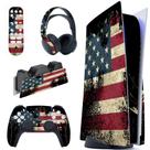 Conjunto de decalques de pele PlayVital US Flag para PS5 Disc Edition