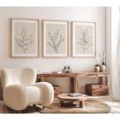 Conjunto de decoração de arte de parede Joocrise Botanical Neutral Canvas 30x40cm