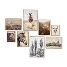 Conjunto de decoração de arte de parede Vintage Southwestern Cowboy Prints x8