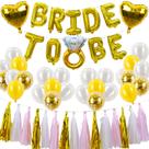 Conjunto de decoração de balões Bride to Be 31 peças em folha dourada 66 cm Conjunto de decoração de balões Bride to Be 31 peças em folha dourada 66 cm