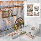 Conjunto de decoração de banheiro Litabel Rustic Farmhouse com cortina de chuveiro