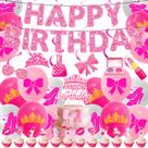 Conjunto de decoração de festa Barbie Cosmetics Theme 44 unidades Conjunto de decoração de festa Barbie Cosmetics Theme 44 unidades