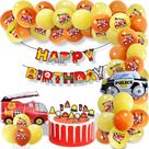 Conjunto de decoração de festa com tema de caminhão de bombeiros 65 unidades de feliz aniversário Conjunto de decoração de festa com tema de caminhão de bombeiros 65 unidades de feliz aniversário