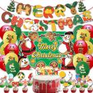 Conjunto de decoração de festa de Natal Feliz Natal 36 unidades