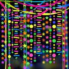 Conjunto de decoração de festa WELITTCON 600 pés Neon Streamers + Garlands