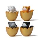 Conjunto de decoração de jardim, 4 figuras de gato em casca de ovo, kit de PVC