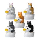 Conjunto de decoração de jardim: 5 desenhos animados, gatos montando patos, PVC Conjunto de decoração de jardim: 5 desenhos animados, gatos montando patos, PVC