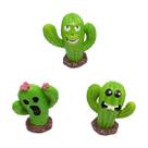 Conjunto de decoração de jardim, estatuetas engraçadas de resina Cactus Monster