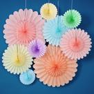 Conjunto de decoração Easy Joy Huge Pastel Hanging Paper Fans x9