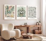 Conjunto de decoração em tela para arte de parede Induslyfe Sage Green Vintage x3
