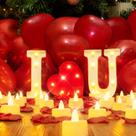 Conjunto de decoração Homemory I Love U Light Up Letters com velas