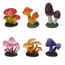 Conjunto de decoração Mushroom Garden Resin Fairy com 6 cogumelos