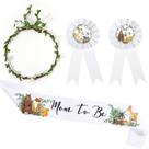 Conjunto de decoração para chá de bebê Xinnun Mom to Be Sash Woodland