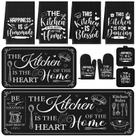 Conjunto de decoração para cozinha estilo farmhouse Fourluoo, 10 peças, preto