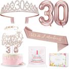 Conjunto de decorações de aniversário Awfrky 30th Birthday para mulheres