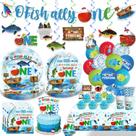 Conjunto de decorações de aniversário cocomigo O Fishally One, 201 unidades