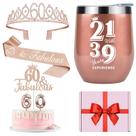 Conjunto de decorações de aniversário de 60 anos de julho para mulheres