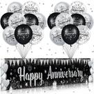 Conjunto de decorações de aniversário de casamento RUMIA Black & Silver Conjunto de decorações de aniversário de casamento RUMIA Black & Silver