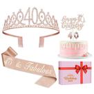 Conjunto de decorações de aniversário para mulheres de 40 anos de julho