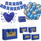 Conjunto de decorações de aniversário Soulchen 5 Senses, bolsas de presente, ouro azul