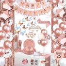 Conjunto de decorações de aniversário UJoyant Rose Gold para mulheres 236 unidades