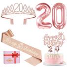 Conjunto de decorações de aniversário YeohJoy 20º aniversário para mulheres