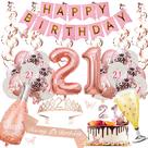 Conjunto de decorações de aniversário ZJDZTK 21º aniversário para ela