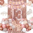 Conjunto de decorações de aniversário ZPPMZQR 13º aniversário para meninas