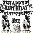Conjunto de decorações de festa Black Bow Birthday Party Girls