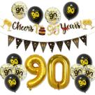 Conjunto de decorações de festa de aniversário de 90 anos, 12 unidades Conjunto de decorações de festa de aniversário de 90 anos, 12 unidades