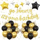 Conjunto de decorações de festa de aniversário Vibzox Gold Go Shawty
