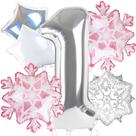 Conjunto de decorações de festa Dripykiaa Winter Onederland, 1º aniversário