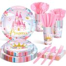 Conjunto de decorações de festa Meanplan Princess para meninas, 168 unidades