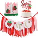 Conjunto de decorações de festa Strawberry 1st Birthday JUIIZAY