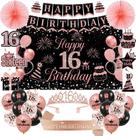Conjunto de decorações de festa Sweet 16 Birthday para meninas Ryzovo