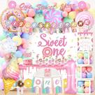 Conjunto de decorações de festa Sweet One 1st Birthday Girl Donut Conjunto de decorações de festa Sweet One 1st Birthday Girl Donut