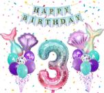 Conjunto de decorações de festa Uorbmaio Third Birthday Girl Mermaid Theme