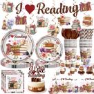 Conjunto de decorações de festa Xynic Book Themed I Like Reading 177 unidades Conjunto de decorações de festa Xynic Book Themed I Like Reading 177 unidades