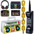 Conjunto de decorações de festa Zhanmai 80s 90s inflável Boombox Radio