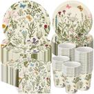 Conjunto de decorações de festa Ziliny Wildflower com pratos, guardanapos e copos