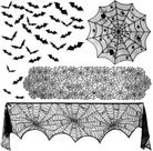 Conjunto de decorações de Halloween, toalha de mesa Zeedix Spiderweb, 39 unidades Conjunto de decorações de Halloween, toalha de mesa Zeedix Spiderweb, 39 unidades