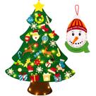 Conjunto de decorações de Natal, árvore de feltro iluminada com advento do boneco de neve