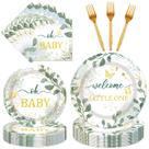 Conjunto de decorações para chá de bebê EngoEagle Sage Green 96 unidades