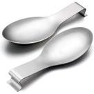 Conjunto de descanso de colher E-far, suporte de concha de aço inoxidável x2