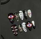 Conjunto de design de web Nail Art Press On Nails Halloween Spider