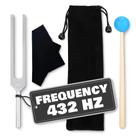 Conjunto de diapasão DIMROM 432 Hz em aço inoxidável com martelo e bolsa