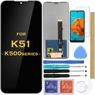 Conjunto de digitalizador de toque com display LCD para LG K51 K500 preto
